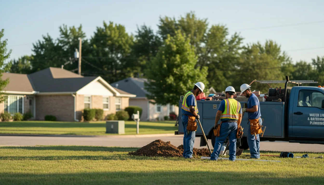 Residential water line and bathroom plumbing service in Beloit, OH